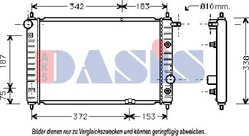 AKS Dasis 510180N - Радиатор, охлаждение двигателя autospares.lv