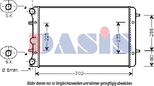 AKS Dasis 040004N - Радиатор, охлаждение двигателя autospares.lv