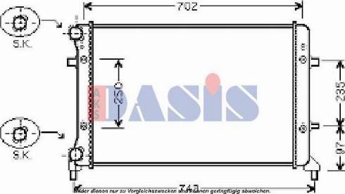 AKS Dasis 040028N - Радиатор, охлаждение двигателя autospares.lv