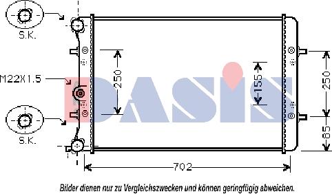 AKS Dasis 040027N - Радиатор, охлаждение двигателя autospares.lv