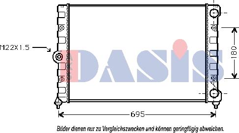 AKS Dasis 041260N - Радиатор, охлаждение двигателя autospares.lv