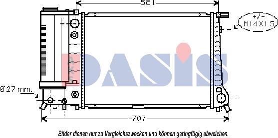 AKS Dasis 050018N - Радиатор, охлаждение двигателя autospares.lv