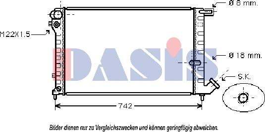 AKS Dasis 060950N - Радиатор, охлаждение двигателя autospares.lv