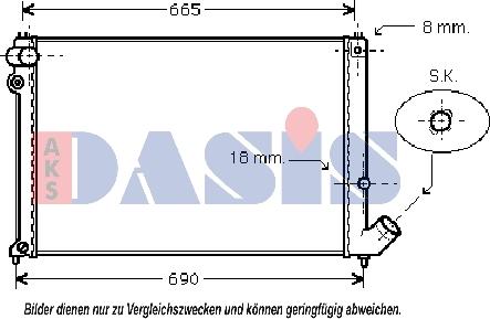 AKS Dasis 060930N - Радиатор, охлаждение двигателя autospares.lv