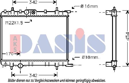 AKS Dasis 060052N - Радиатор, охлаждение двигателя autospares.lv