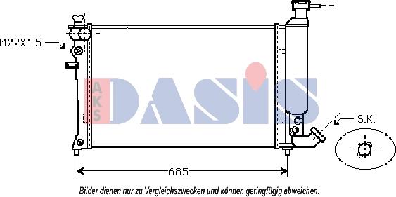 AKS Dasis 060007N - Радиатор, охлаждение двигателя autospares.lv