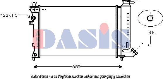 AKS Dasis 060013N - Радиатор, охлаждение двигателя autospares.lv