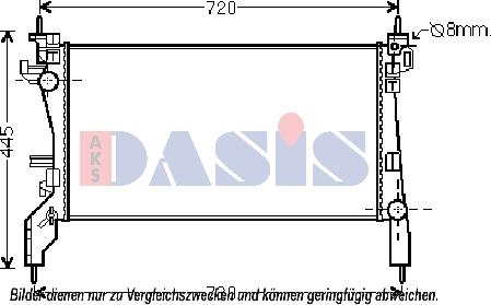 AKS Dasis 060025N - Радиатор, охлаждение двигателя autospares.lv