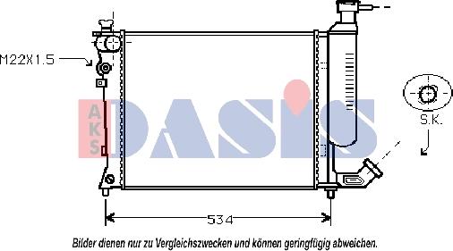 AKS Dasis 060250N - Радиатор, охлаждение двигателя autospares.lv