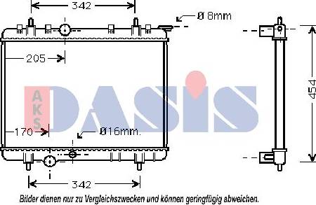 AKS Dasis 061150N - Радиатор, охлаждение двигателя autospares.lv