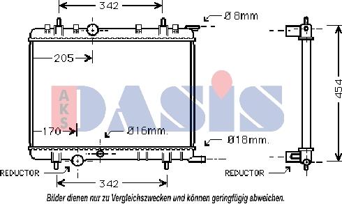 AKS Dasis 061100N - Радиатор, охлаждение двигателя autospares.lv