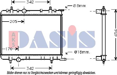 AKS Dasis 061130N - Радиатор, охлаждение двигателя autospares.lv