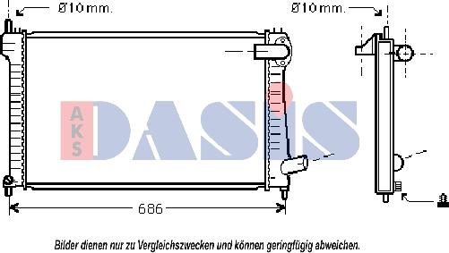 AKS Dasis 061170N - Радиатор, охлаждение двигателя autospares.lv