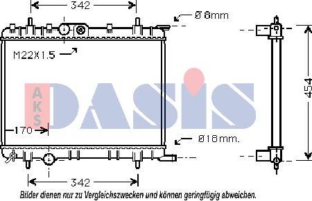 AKS Dasis 061210N - Радиатор, охлаждение двигателя autospares.lv