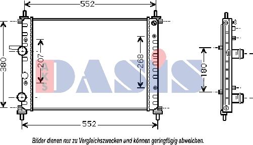 AKS Dasis 080096N - Радиатор, охлаждение двигателя autospares.lv