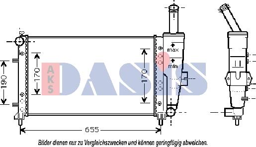 AKS Dasis 080069N - Радиатор, охлаждение двигателя autospares.lv