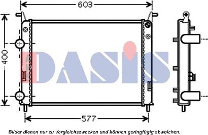 AKS Dasis 080089N - Радиатор, охлаждение двигателя autospares.lv