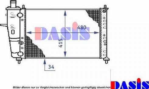 AKS Dasis 080083N - Радиатор, охлаждение двигателя autospares.lv