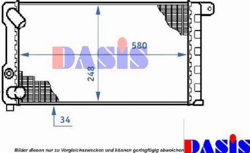 AKS Dasis 080082N - Радиатор, охлаждение двигателя autospares.lv