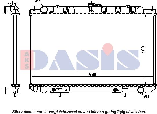 AKS Dasis 070104N - Радиатор, охлаждение двигателя autospares.lv