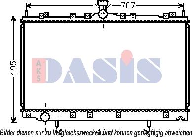 AKS Dasis 140097N - Радиатор, охлаждение двигателя autospares.lv