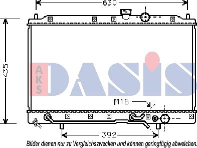 AKS Dasis 140054N - Радиатор, охлаждение двигателя autospares.lv