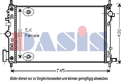 AKS Dasis 150095N - Радиатор, охлаждение двигателя autospares.lv