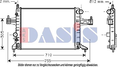 AKS Dasis 150012N - Радиатор, охлаждение двигателя autospares.lv