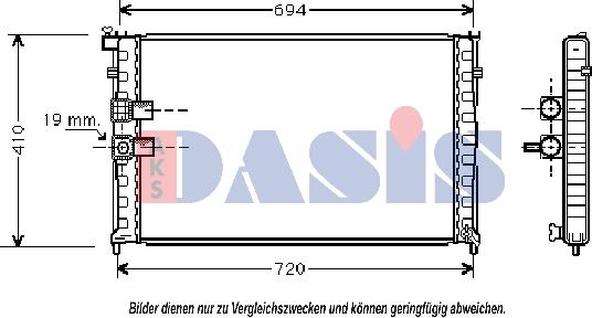 AKS Dasis 160490N - Радиатор, охлаждение двигателя autospares.lv