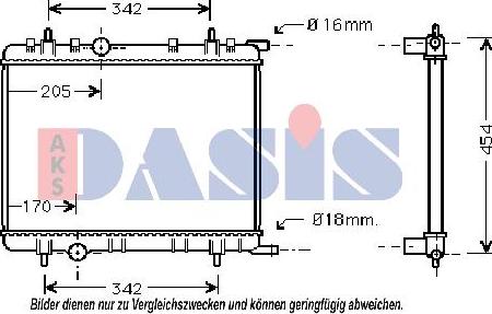 AKS Dasis 160091N - Радиатор, охлаждение двигателя autospares.lv