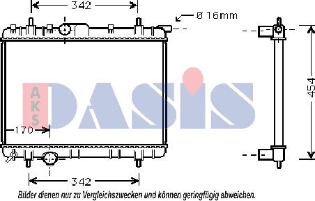 AKS Dasis 160098N - Радиатор, охлаждение двигателя autospares.lv