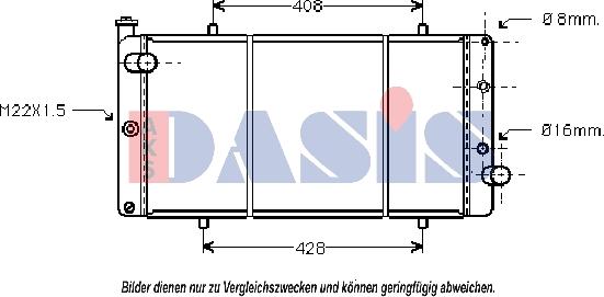 AKS Dasis 160051N - Радиатор, охлаждение двигателя autospares.lv