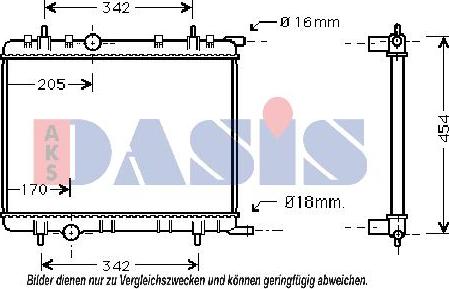 AKS Dasis 160064N - Радиатор, охлаждение двигателя autospares.lv