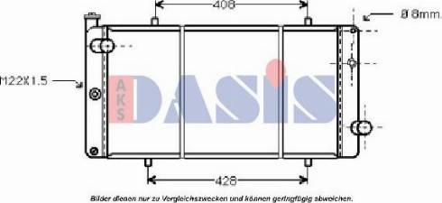 AKS Dasis 160061N - Радиатор, охлаждение двигателя autospares.lv