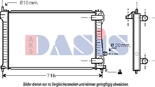 AKS Dasis 160063N - Радиатор, охлаждение двигателя autospares.lv