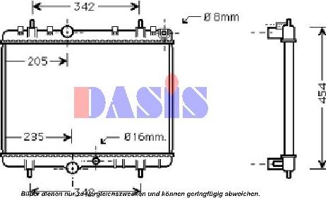 AKS Dasis 160062N - Радиатор, охлаждение двигателя autospares.lv