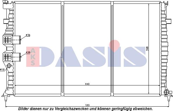 AKS Dasis 160009N - Радиатор, охлаждение двигателя autospares.lv