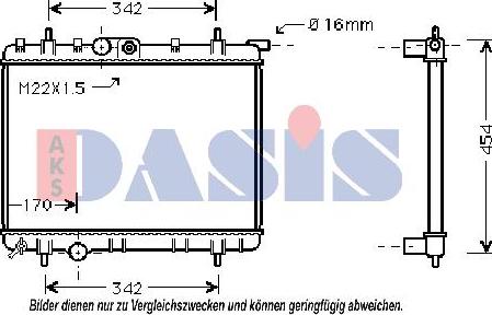 AKS Dasis 160089N - Радиатор, охлаждение двигателя autospares.lv