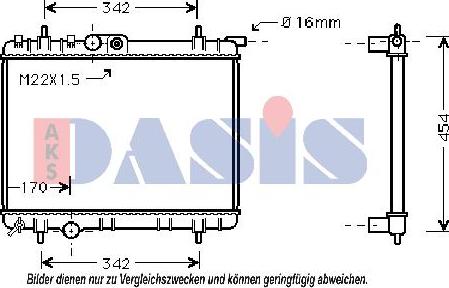 AKS Dasis 160088N - Радиатор, охлаждение двигателя autospares.lv