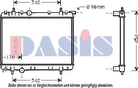 AKS Dasis 160087N - Радиатор, охлаждение двигателя autospares.lv