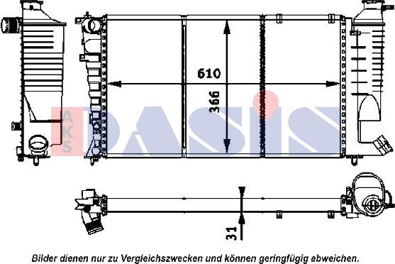 AKS Dasis 160039N - Радиатор, охлаждение двигателя autospares.lv