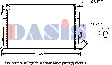 AKS Dasis 160035N - Радиатор, охлаждение двигателя autospares.lv