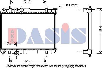 AKS Dasis 160022N - Радиатор, охлаждение двигателя autospares.lv