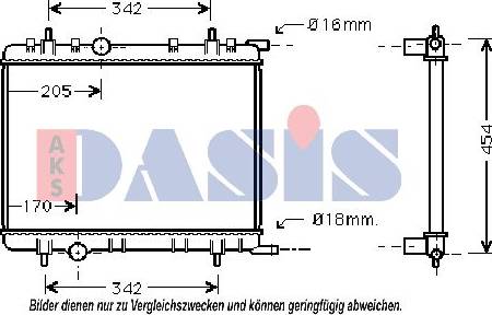 AKS Dasis 160027N - Радиатор, охлаждение двигателя autospares.lv