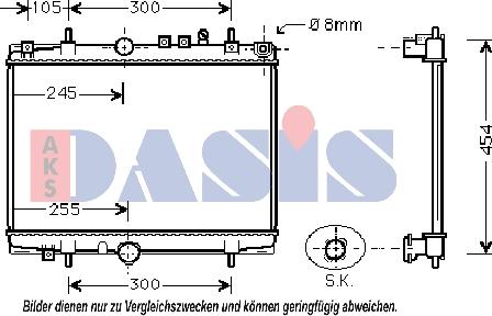 AKS Dasis 160074N - Радиатор, охлаждение двигателя autospares.lv