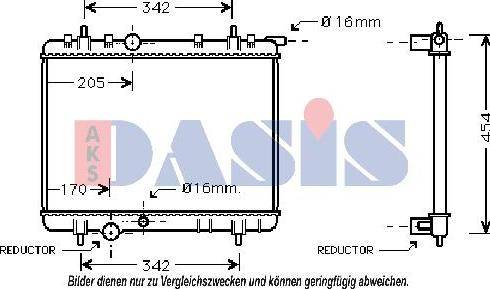 AKS Dasis 160073N - Радиатор, охлаждение двигателя autospares.lv