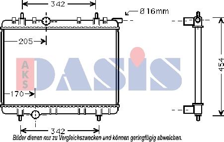 AKS Dasis 160104N - Радиатор, охлаждение двигателя autospares.lv