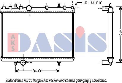 AKS Dasis 160105N - Радиатор, охлаждение двигателя autospares.lv