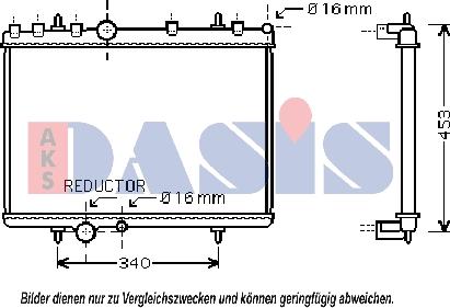 AKS Dasis 160106N - Радиатор, охлаждение двигателя autospares.lv