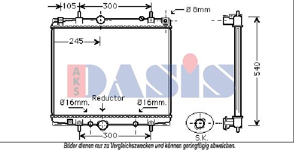 AKS Dasis 160107N - Радиатор, охлаждение двигателя autospares.lv